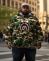 Sweat à capuche et pantalon camouflage Shark pour homme, grande taille